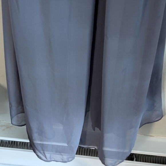 Dessy Collection Gray Sleeveless Wrap Sundress for Cocktail - Picture 3 of 12